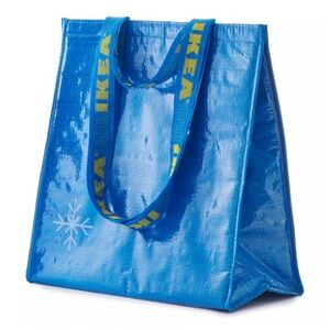 IKEA cooler Blue Tote Bag with Snowflake Design